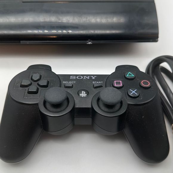 Sony Playstation 3 PS3 Super Slim 500GB CECH-4301C Black Console Bundle 3 Games - Picture 3 of 9